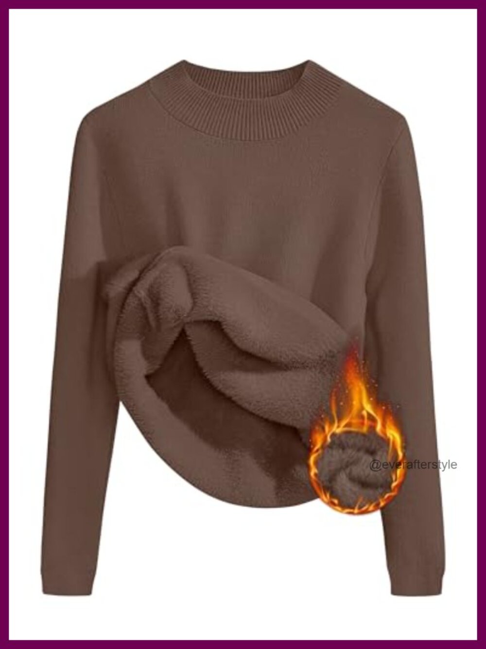 Fleece Sherpa Lined Turtleneck Sweater Winter Pullover